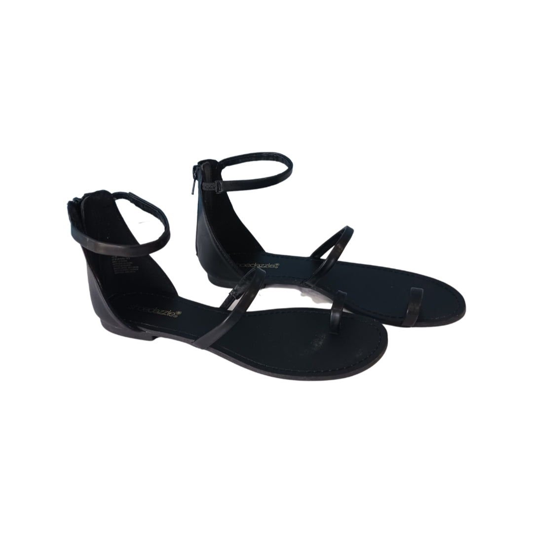 Ladies black sandals size 8 hot sale