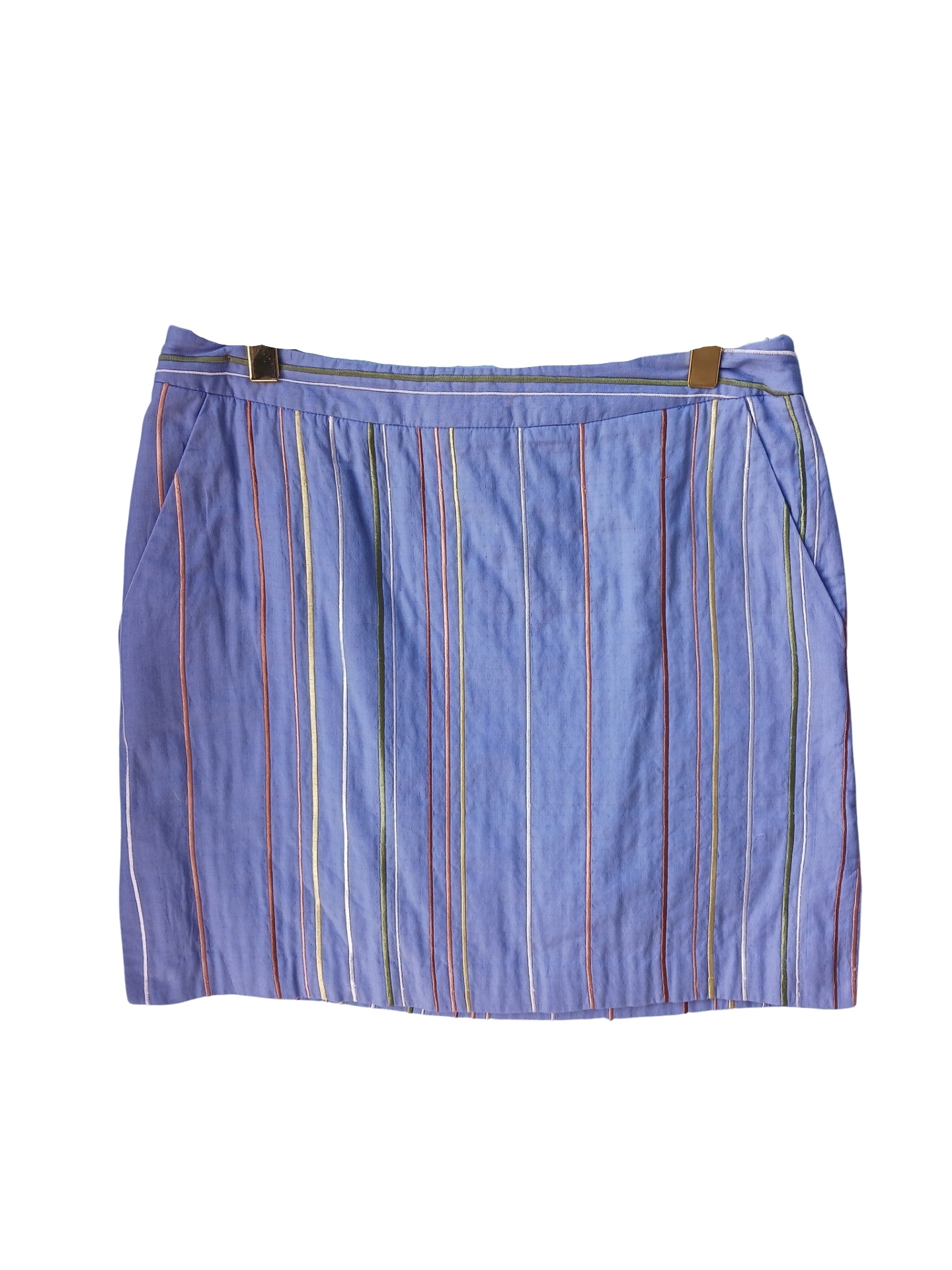 Tocca Multicolored Striped Cotton Skirt, Size 6