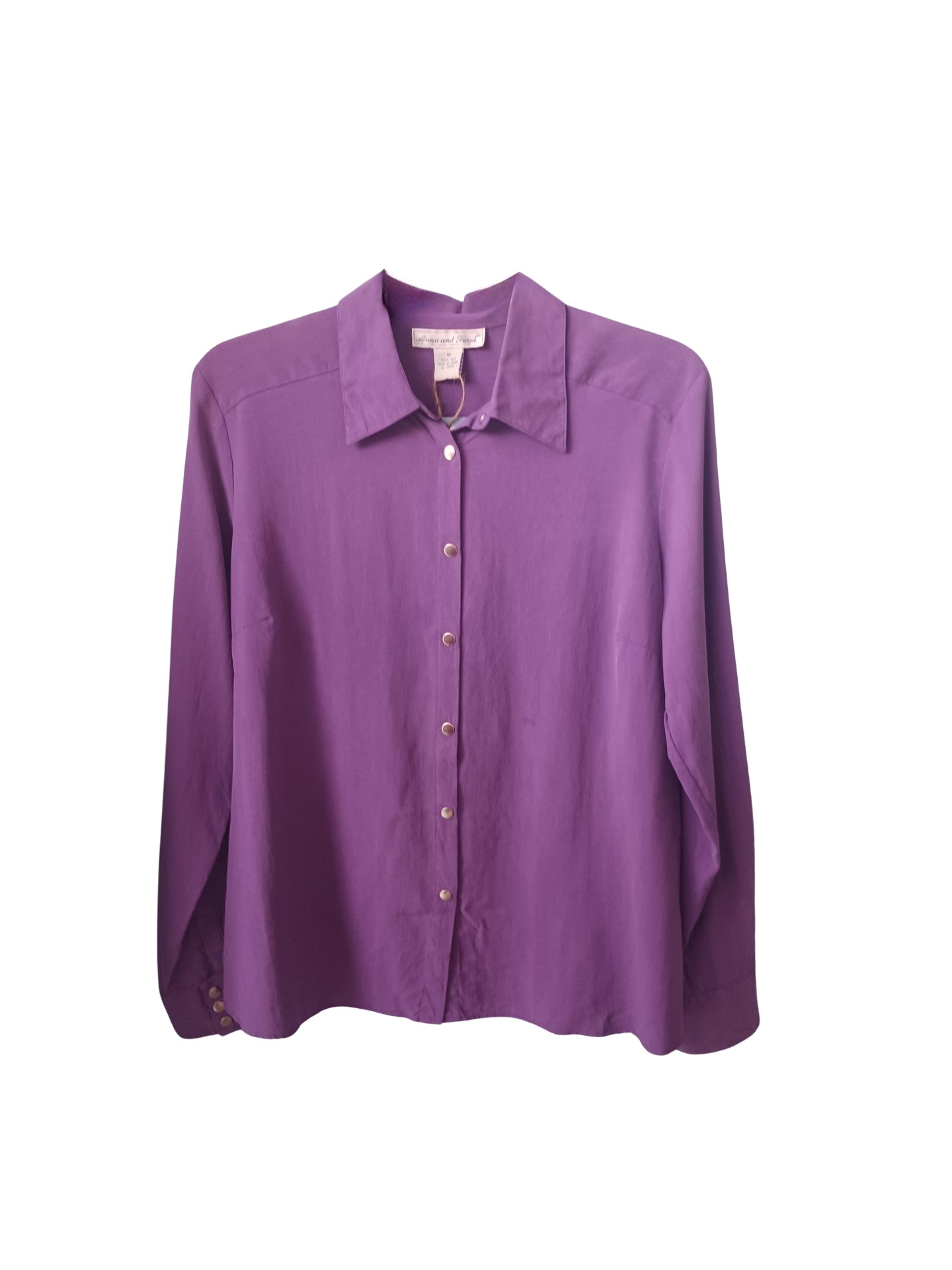 Anna and Frank Silk Shirt, Lavender Purple, Size Medium