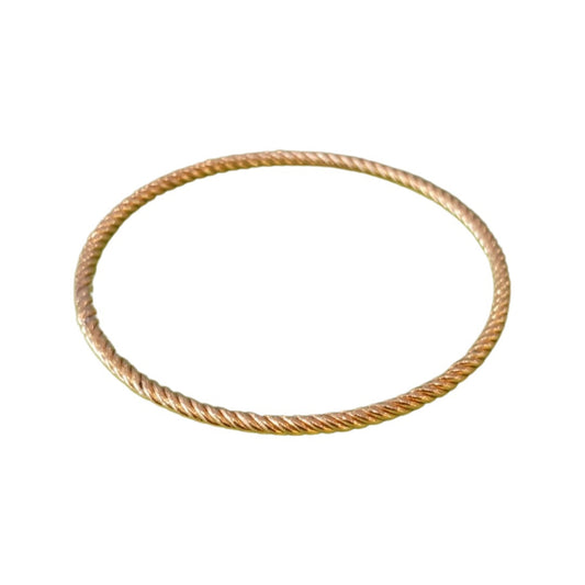 Gold Tone Rope Twist Bangle Bracelet