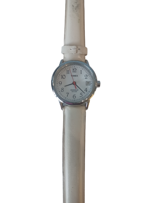 Ladies' White Timex Indiglo Wristwatch