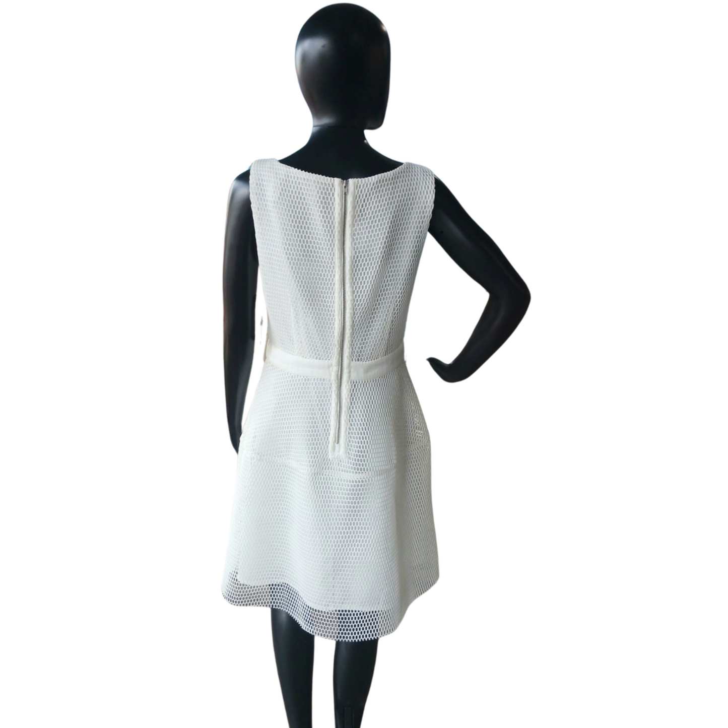 Worthington White Lined Net Dress, Size 8