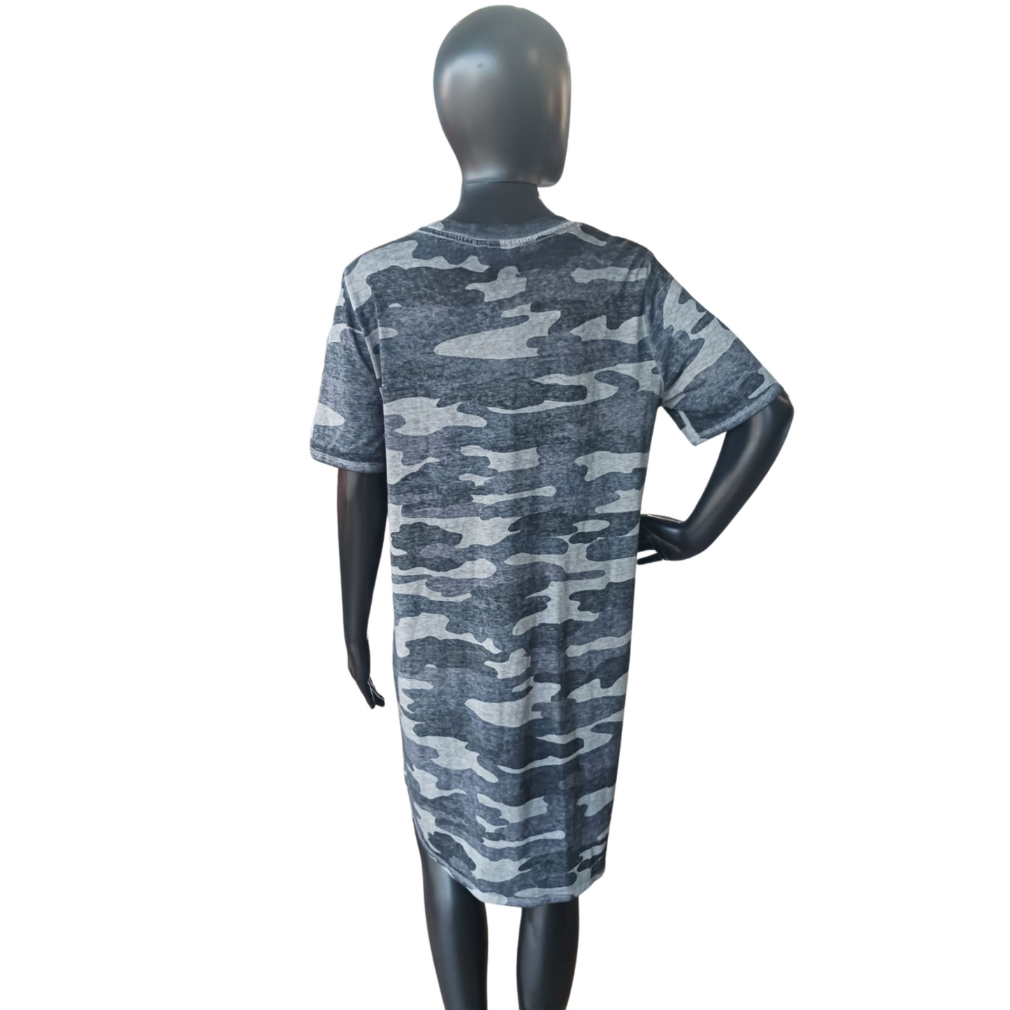 Lucky Brand Camouflage Burnout T-Shirt Dress, Size Medium