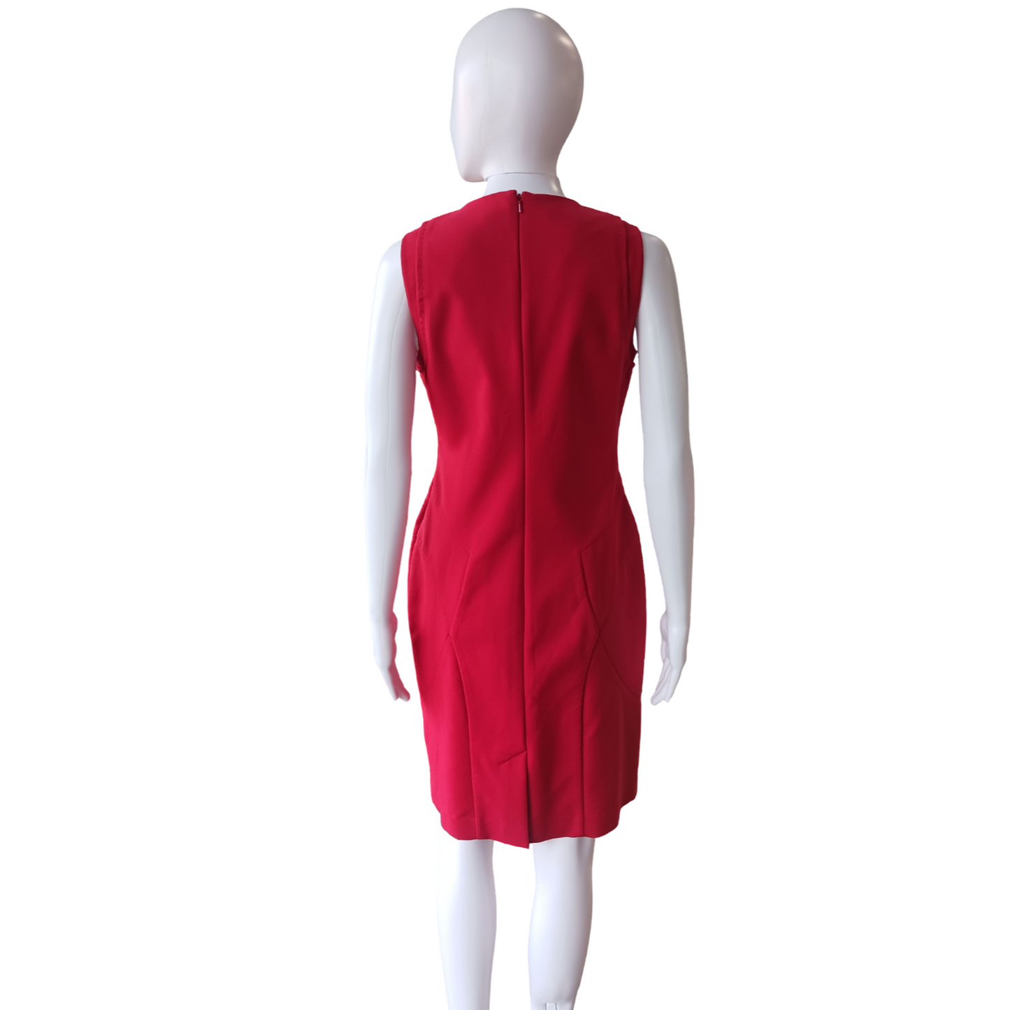 Paper White Red Sheath Dress, Size 4
