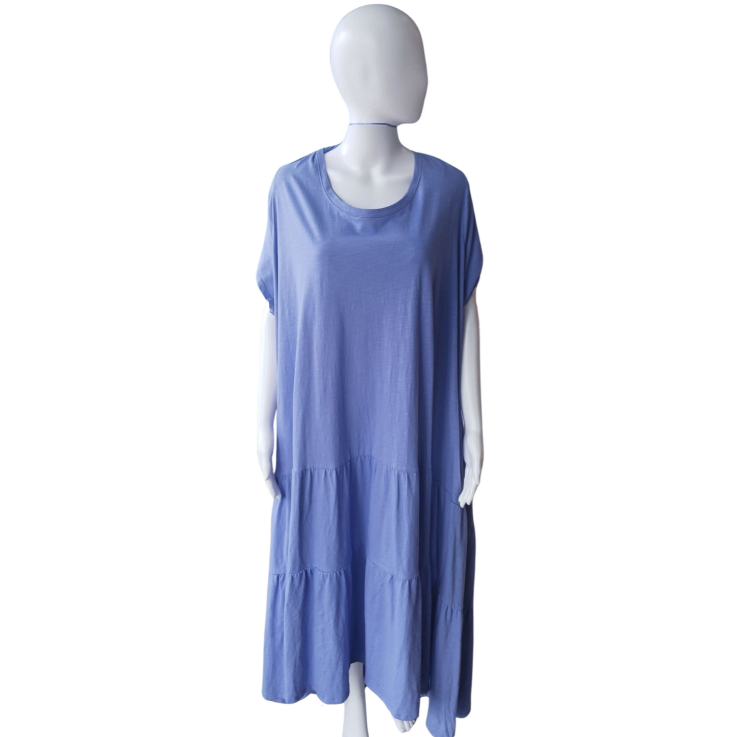 Terra & Sky Tiered Dress, Perwinkle, Size 4X