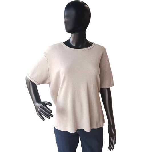 Marsh Landing II Women's Beige Cotton T-shirt, Size 1X