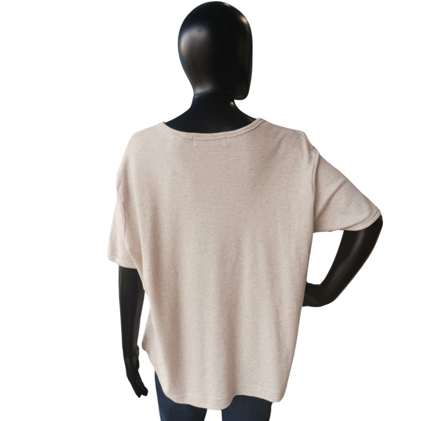Marsh Landing II Women's Beige Cotton T-shirt, Size 1X