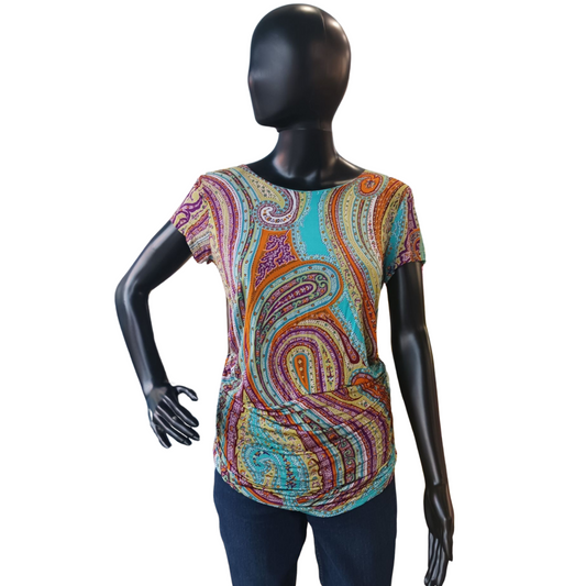 Etro Multicolored Paisley Print Top, Size 48