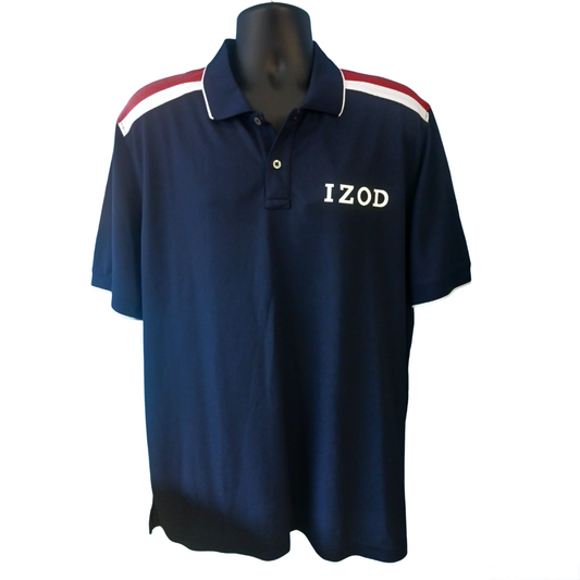 Izod Blue Colorblock Golf Polo, Size XL