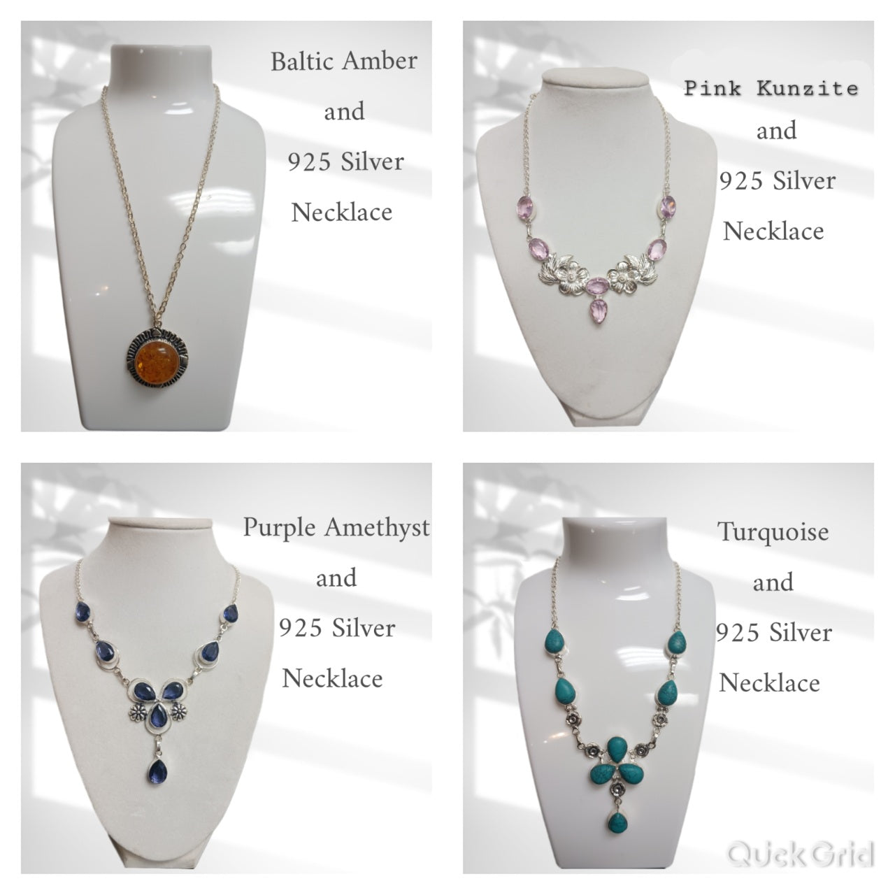 Assorted Beautiful Gemstone and 925 Silver Necklaces