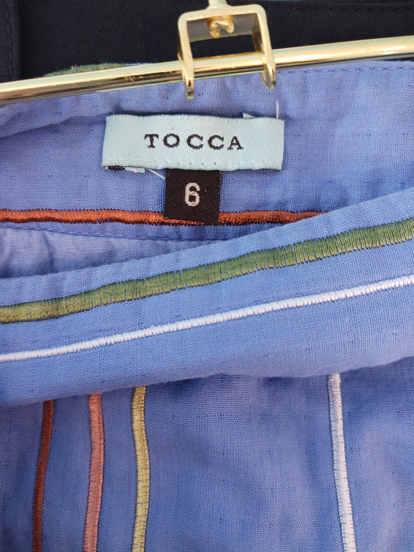 Tocca Multicolored Striped Cotton Skirt, Size 6