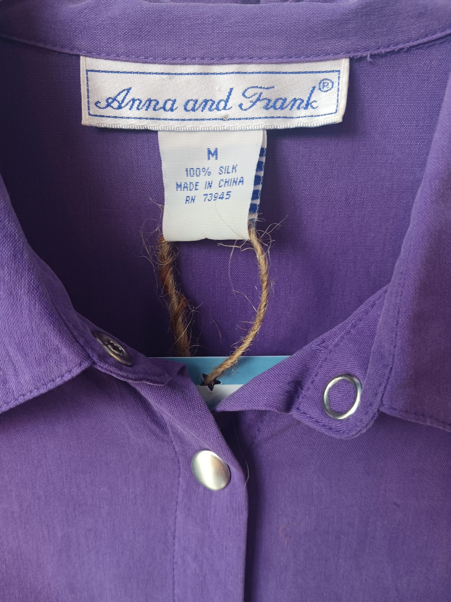 Anna and Frank Silk Shirt, Lavender Purple, Size Medium