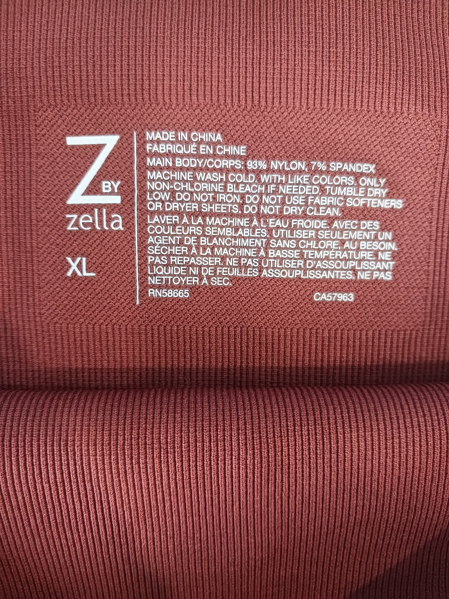 Zella Rust Leggings, Size XL