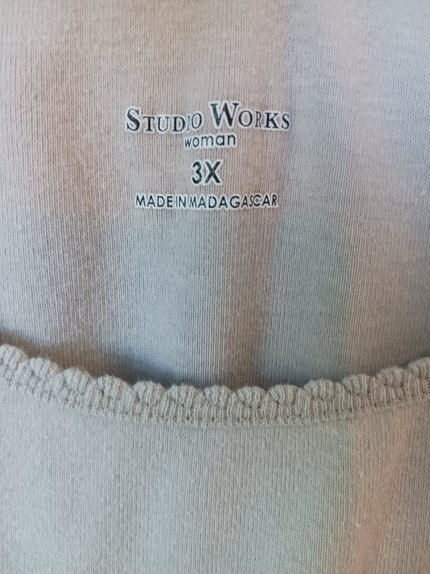 Studio Works Beige Tank Top, Size 3X