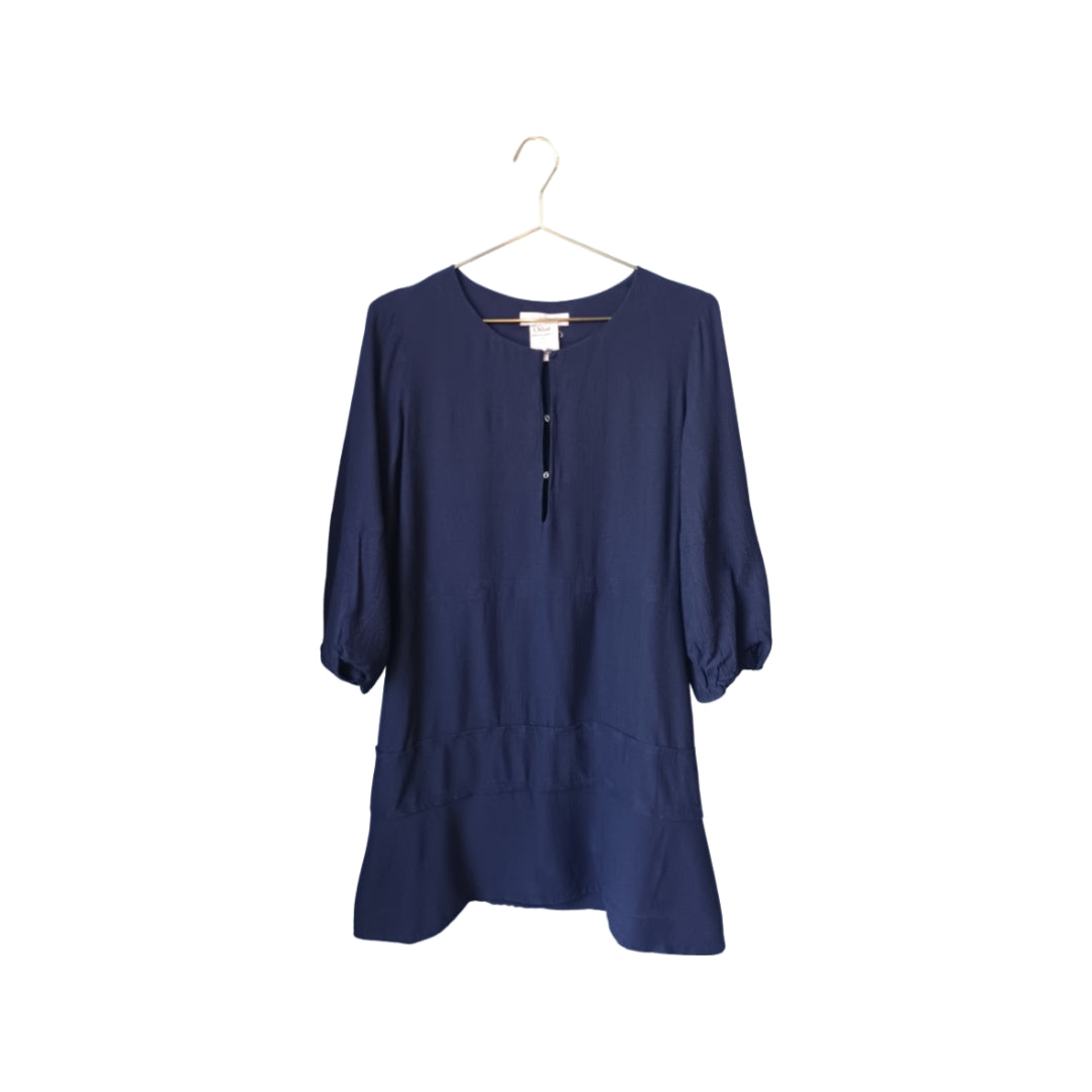 Authentic Chloé Blue Silk Dress, Midnight, Size 36