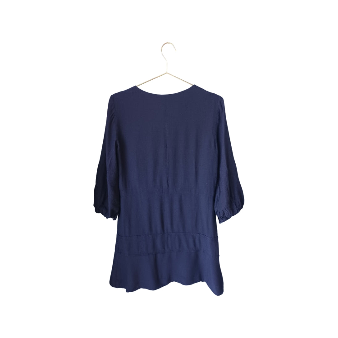 Authentic Chloé Blue Silk Dress, Midnight, Size 36
