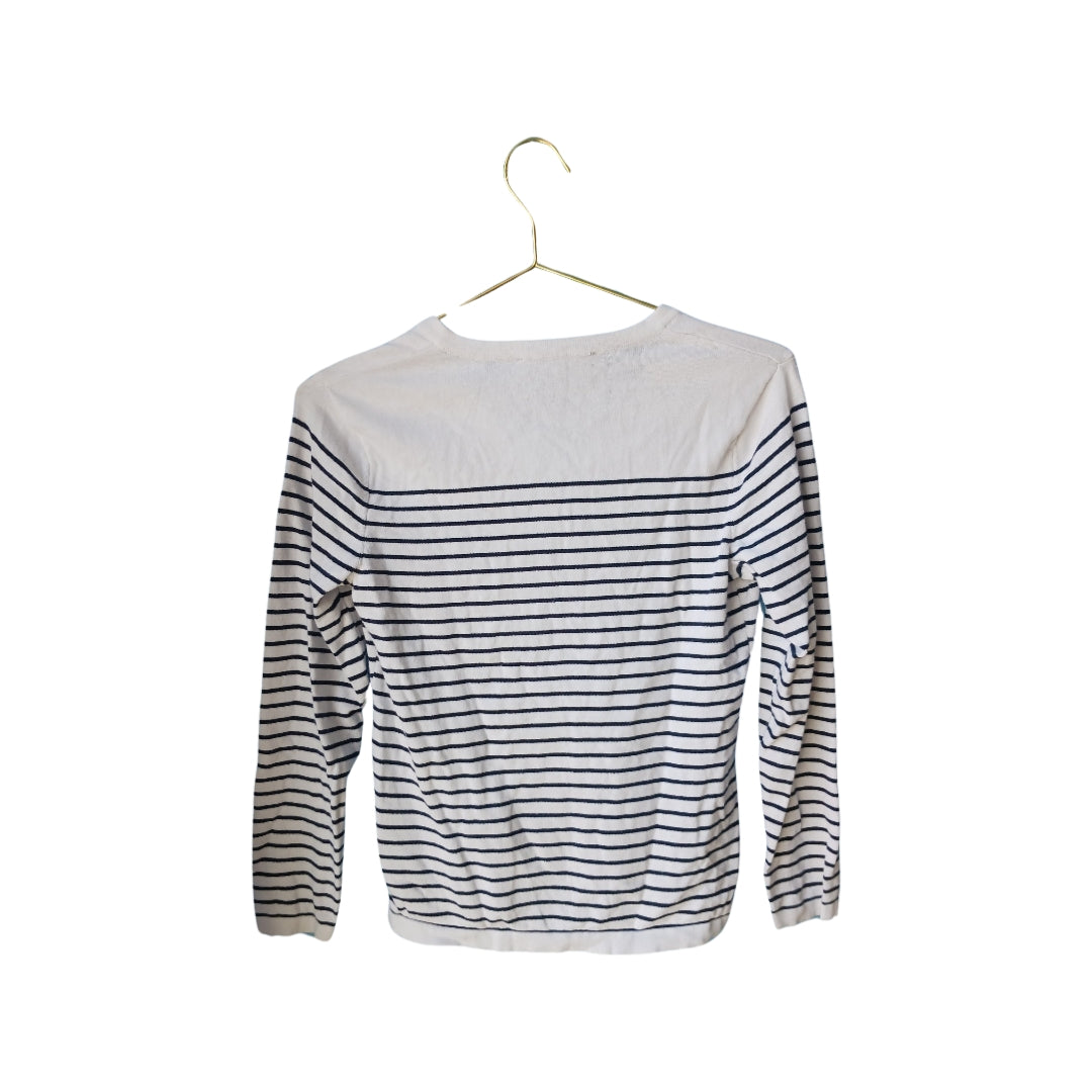 Tommy Hilfiger Striped V-neck Sweater, Size S