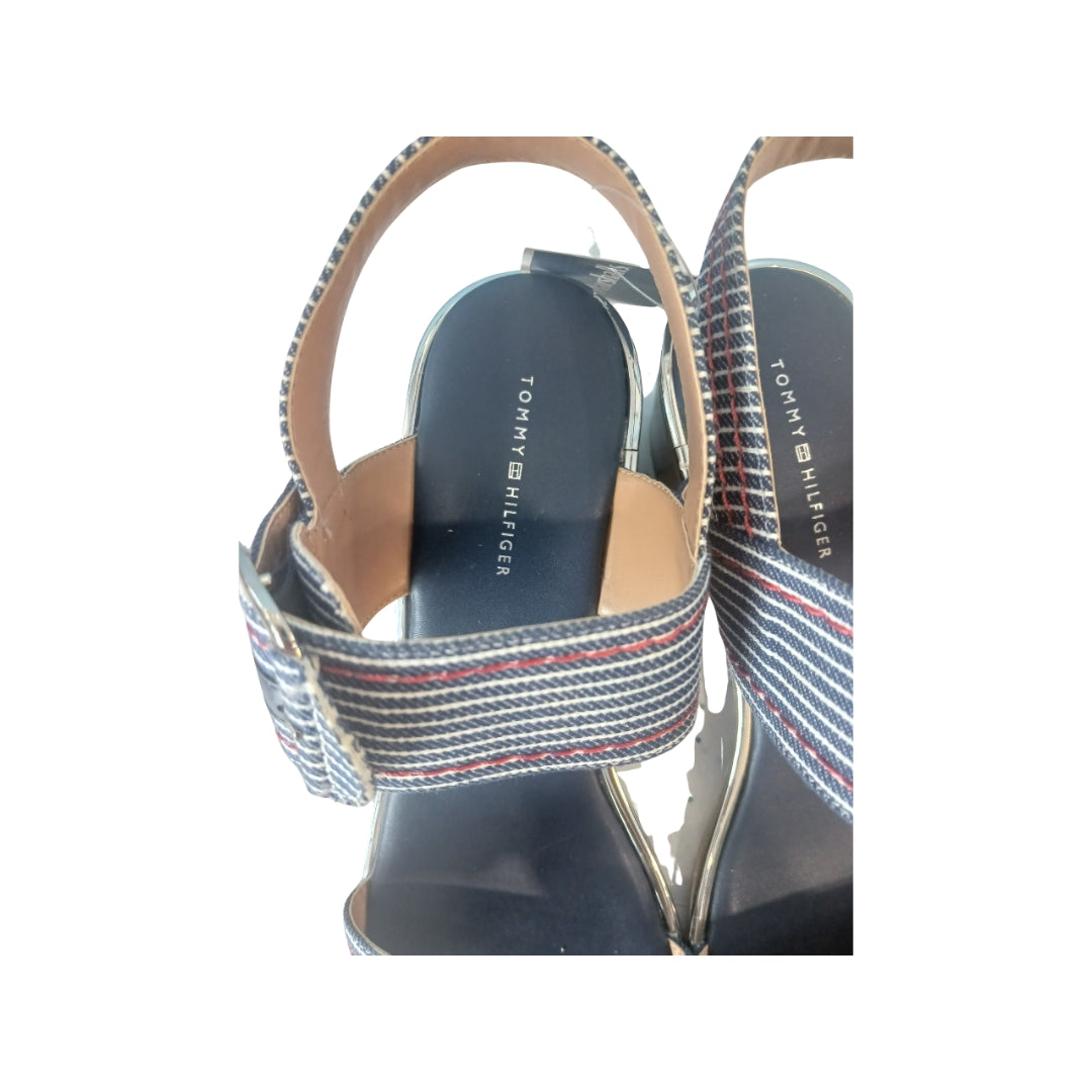 Tommy Hilfiger Striped Heeled Sandals, Size 10