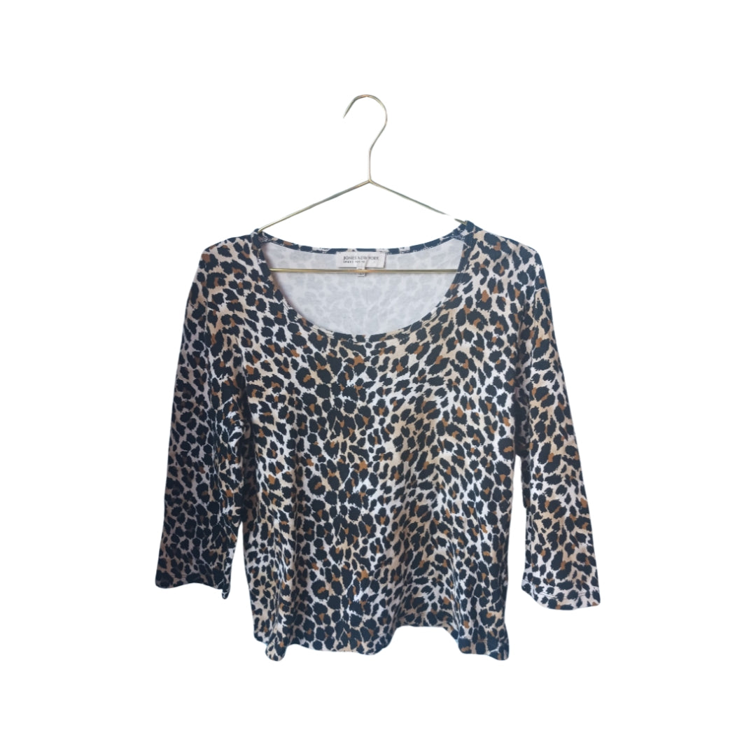 Jones New York Animal Print Top, Size PXL