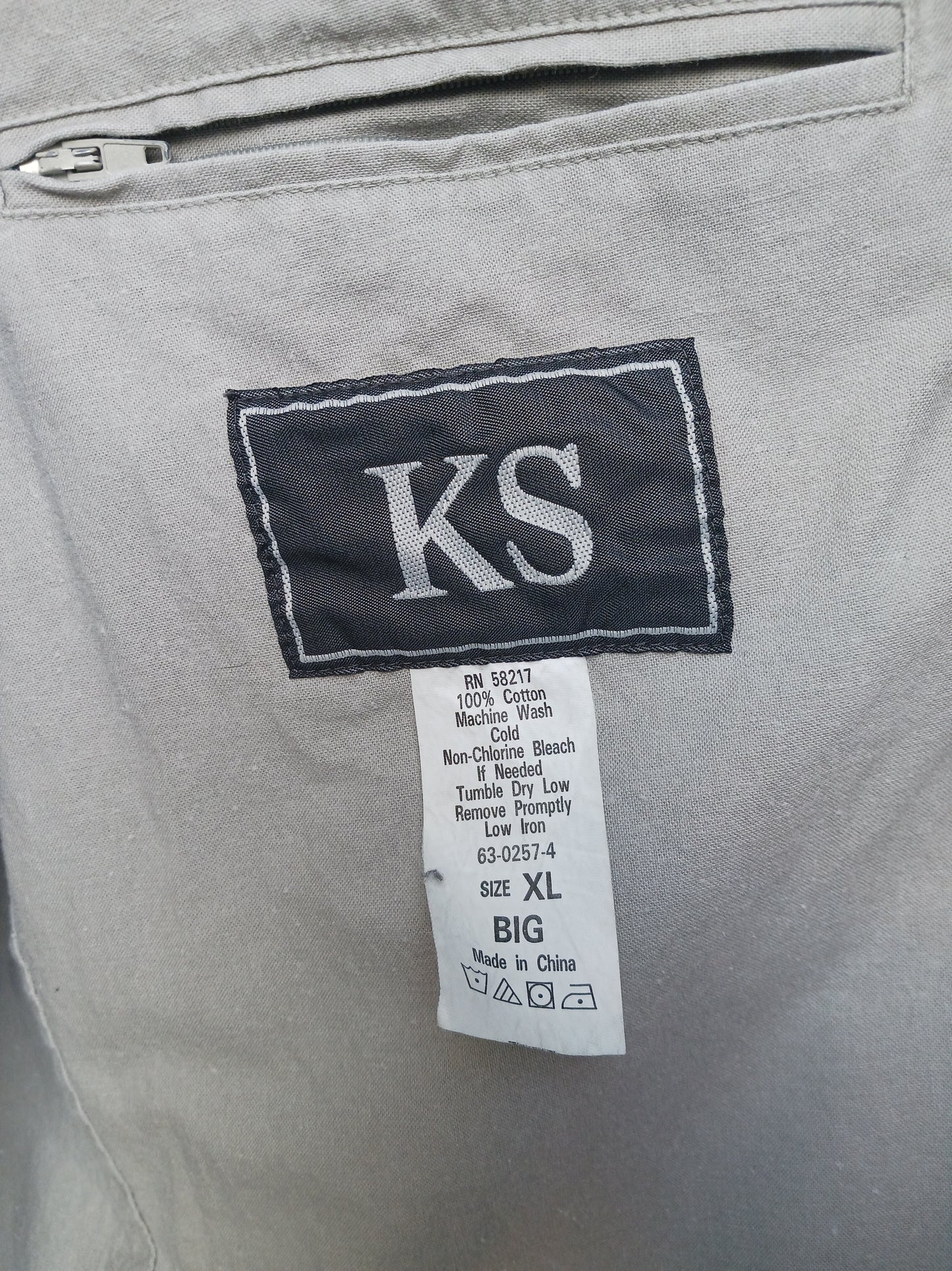 KS Mens Beige Jacket, Size XL BIG