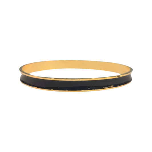 Navy Blue and Gold Tone Bangle Bracelet