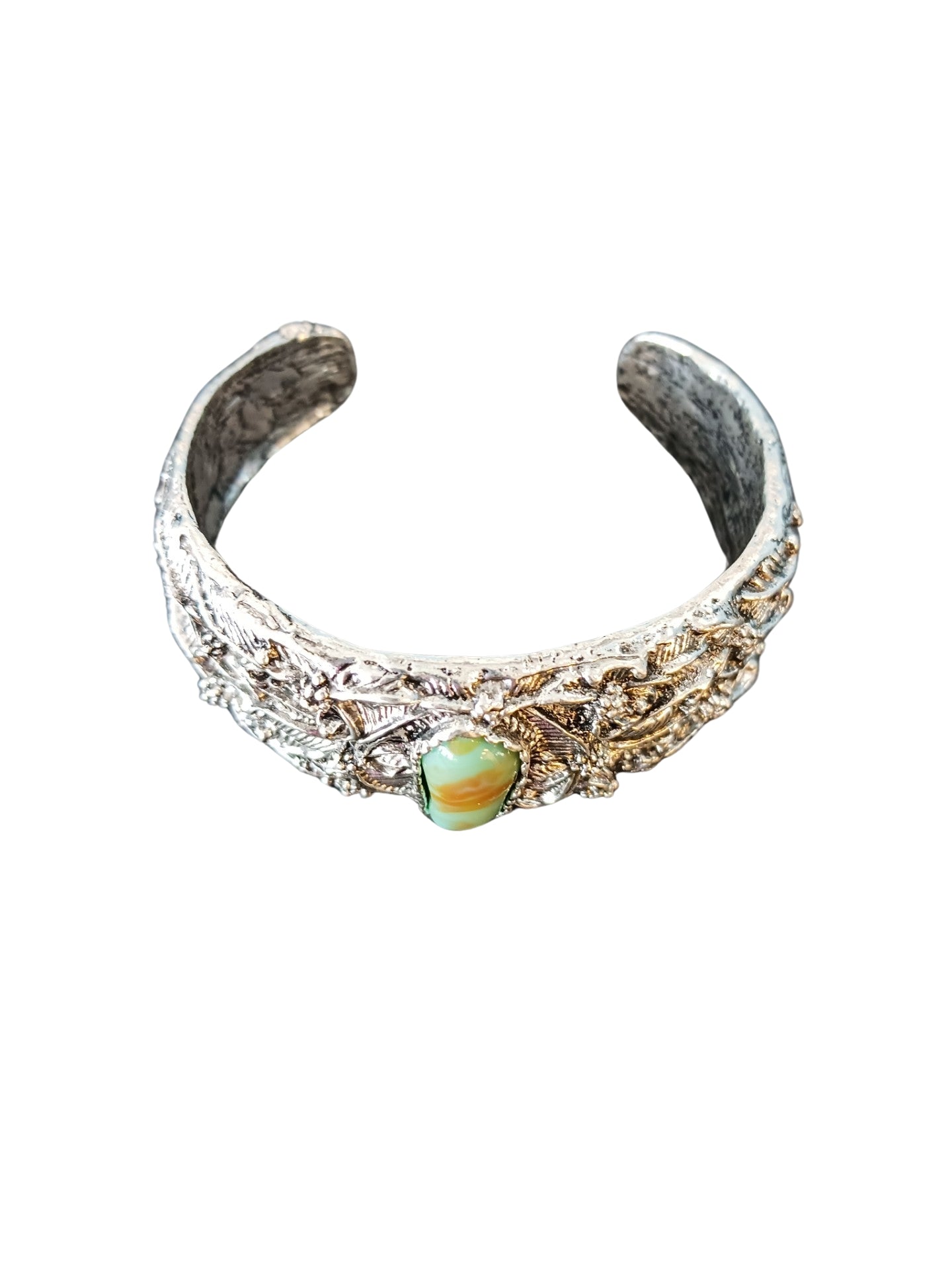 Silver Tone and Turquoise Cuff Bracelet