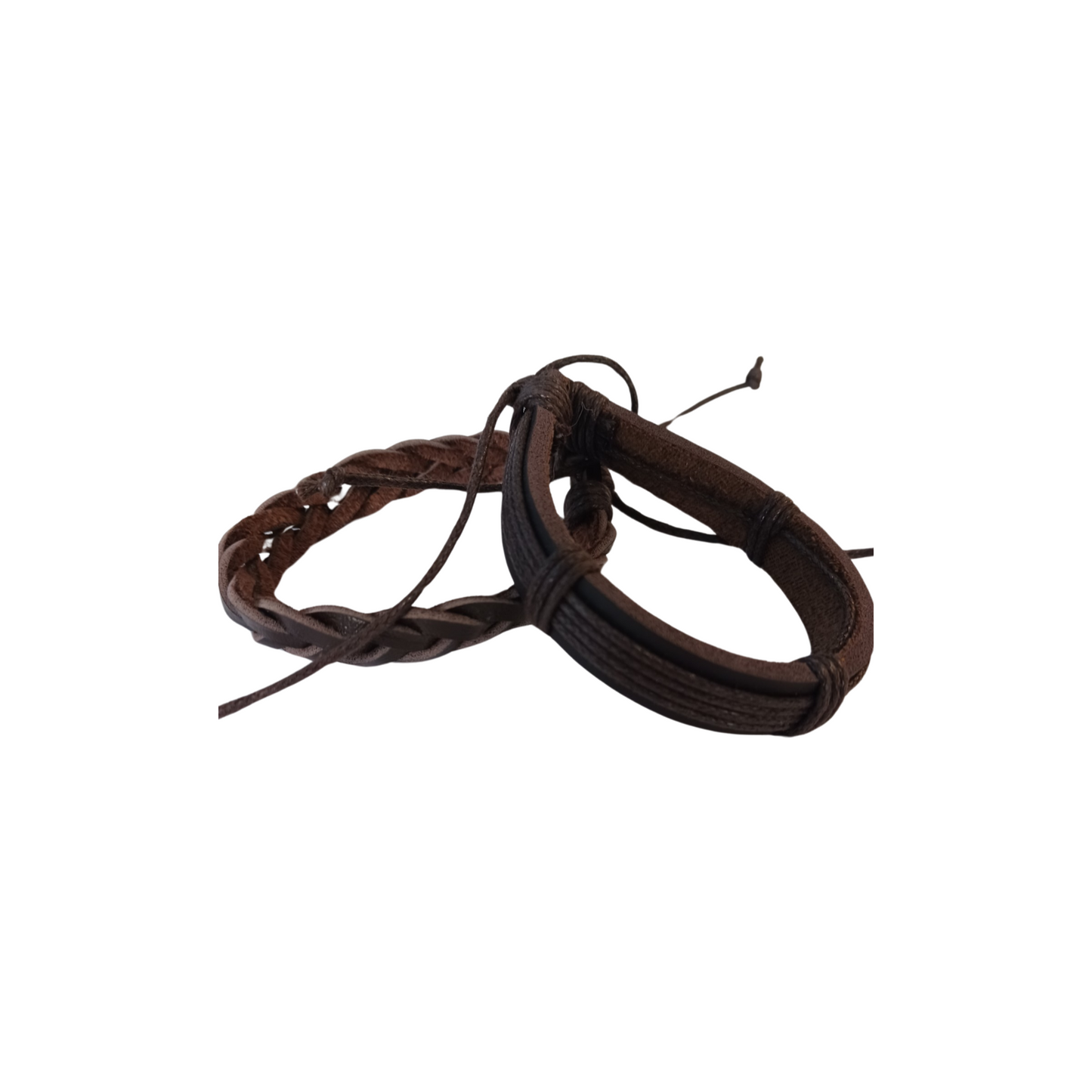 Brown Leather Mens' Bracelet Pairs, Assorted