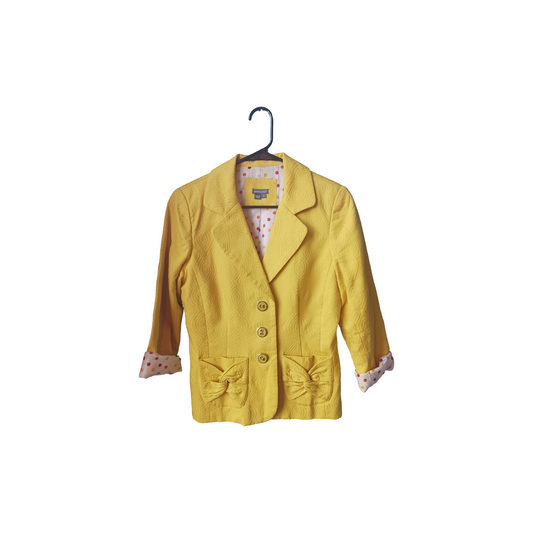 Anthracite Yellow Blazer Jacket, Size 6