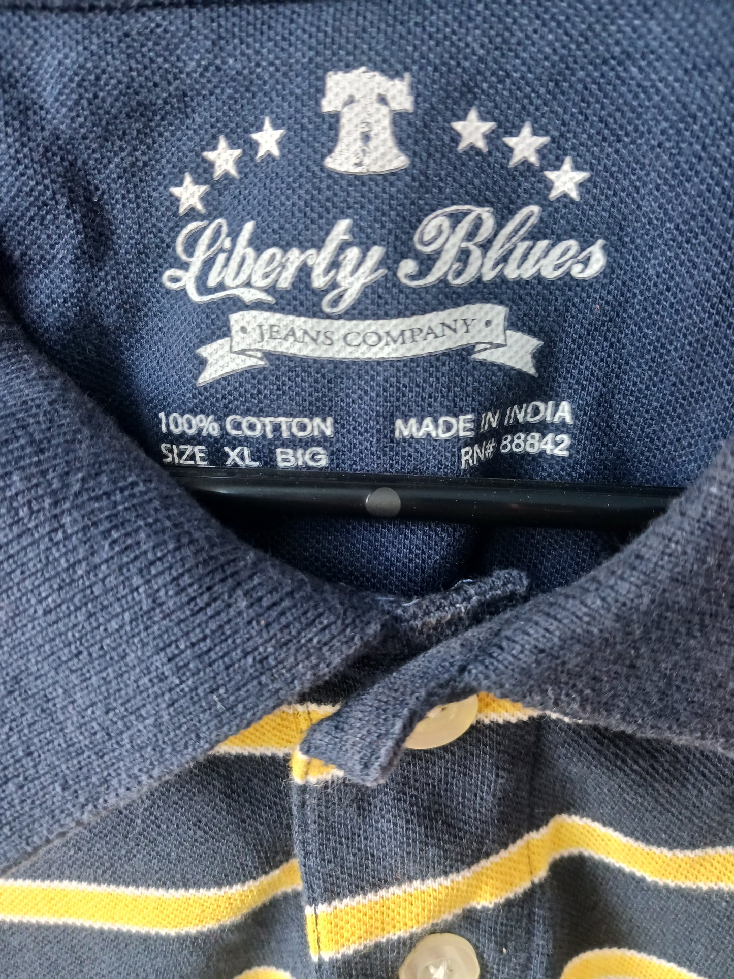 Liberty Blues Striped Polos, Size XL
