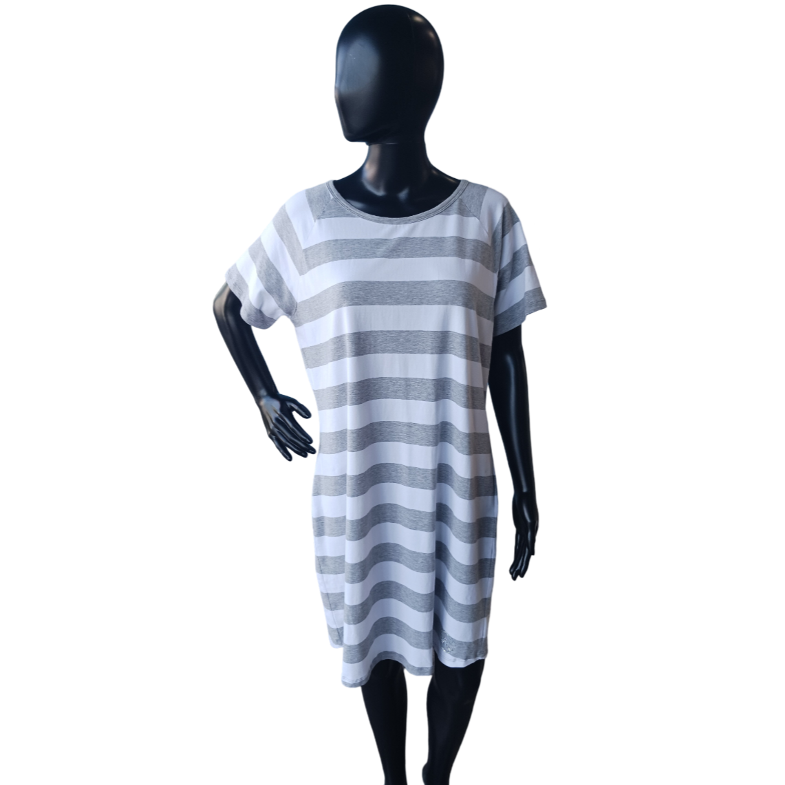 MICHAEL Michael Kors Striped T-shirt Dress, Size Large