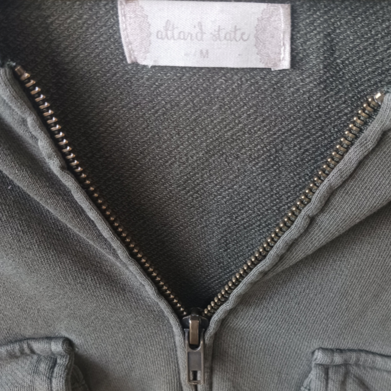 Altar'd State Olive Green Zip-up Hoodie, Size Medium