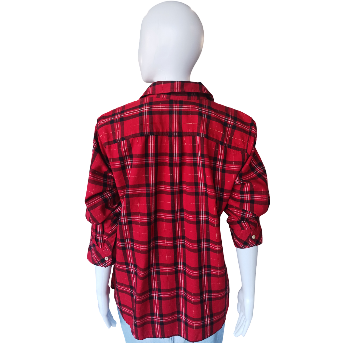 Talbots Red Plaid Button-Up, Size Large