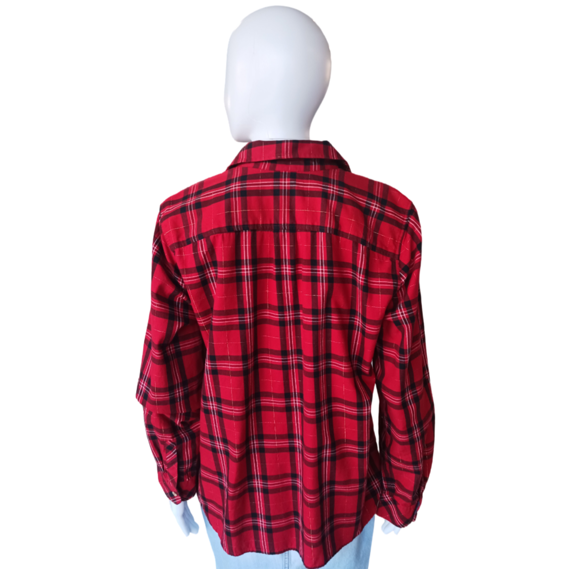 Talbots Red Plaid Button-Up, Size Large