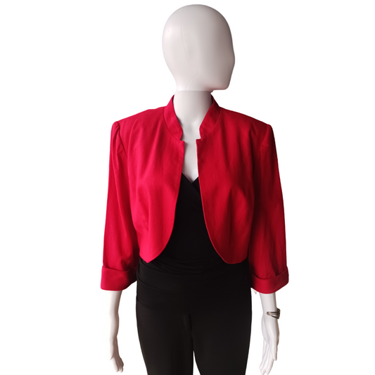 R&M Richards Woman Red Bolero Jacket, Size 14W