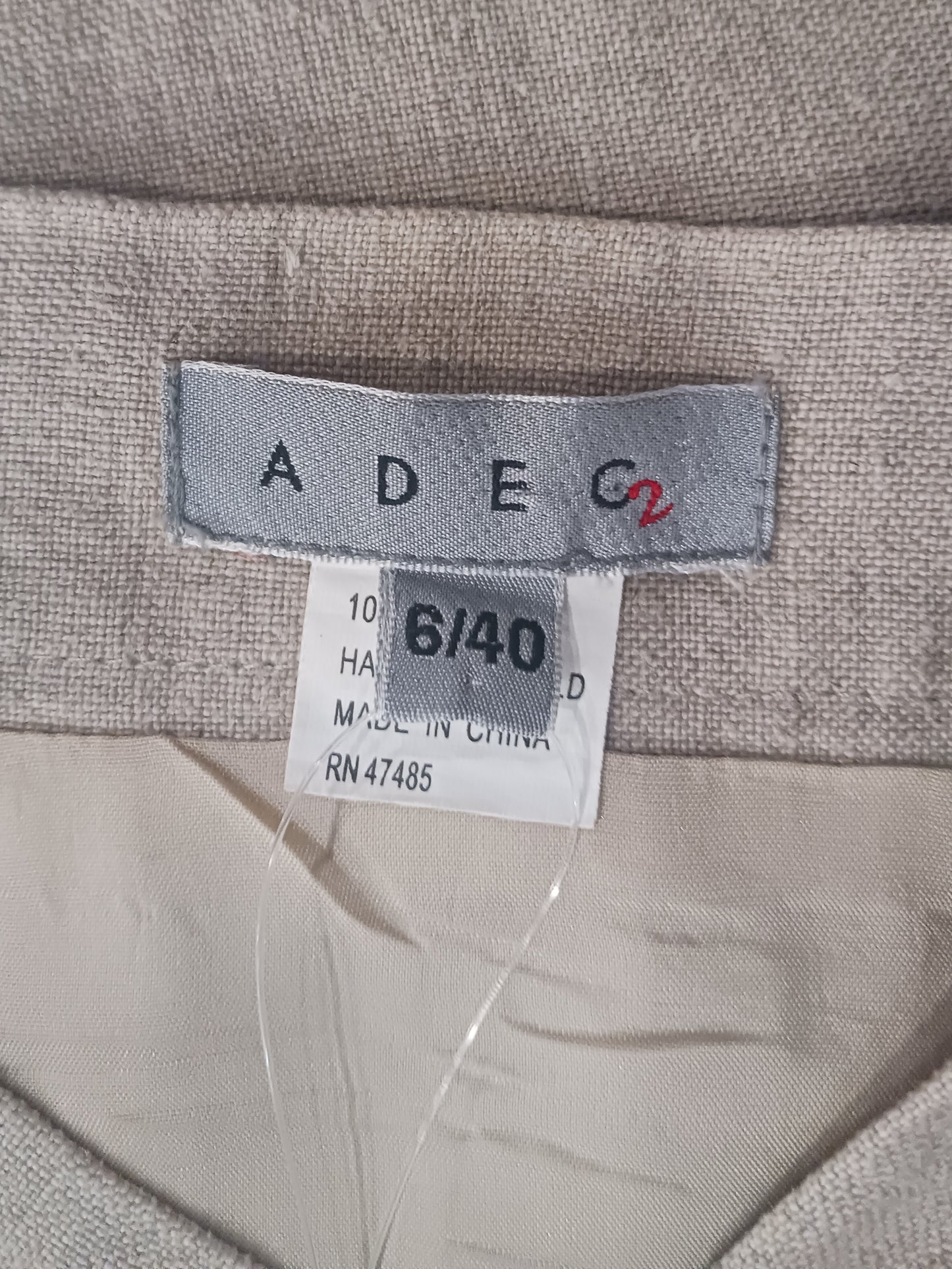 Adec 2 Beige Linen Skirt, Size 6