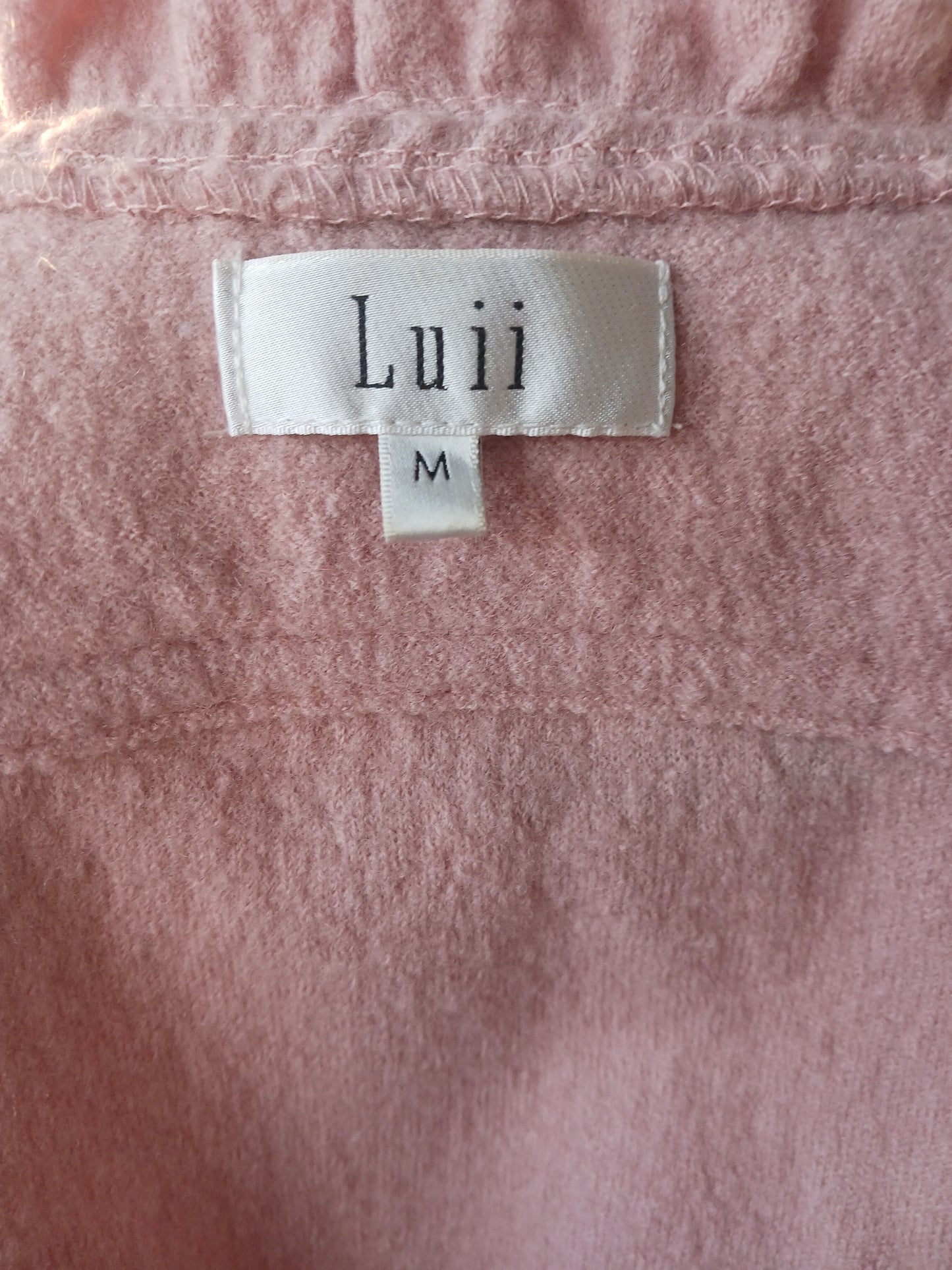 Luii Pink Ruffled Wool Jacket, Size Medium