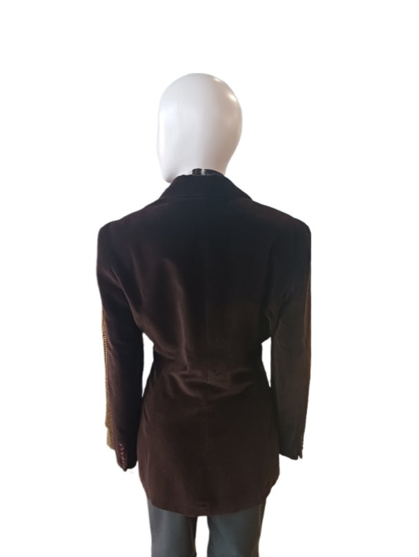 Limited America Brown Velvet Blazer Jacket, Size 8