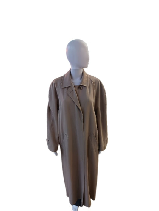 Nicole Farhi Tan Long Trench Coat, Size 6