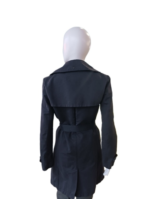 Emporio Armani Womens Black Trench Coat, Size 6