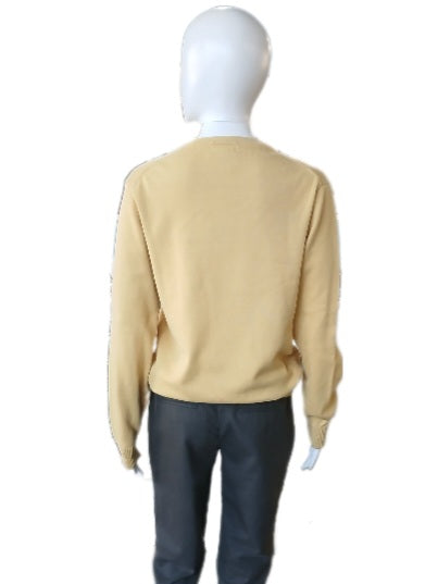 Lands' End Yellow Cotton V-neck Sweater, Size Small