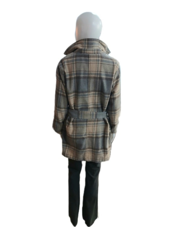 Jason Maxwell Outerwear Collection Plaid Jacket Coat, Size Medium