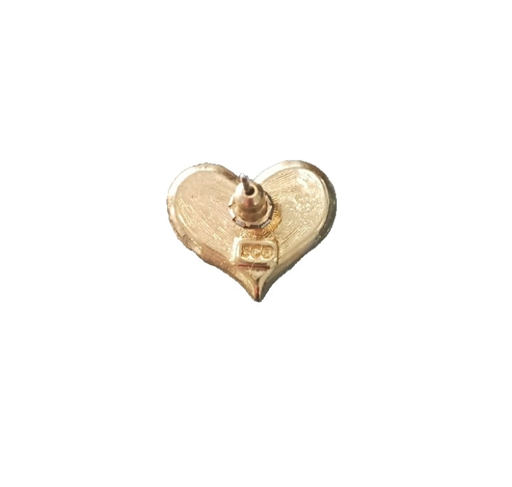 Sarah Coventry Heart-shaped Pavé Earrings, Pierced, Signed