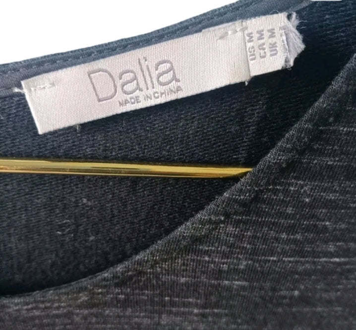 Dalia Charcoal Gray Dress, Size Medium