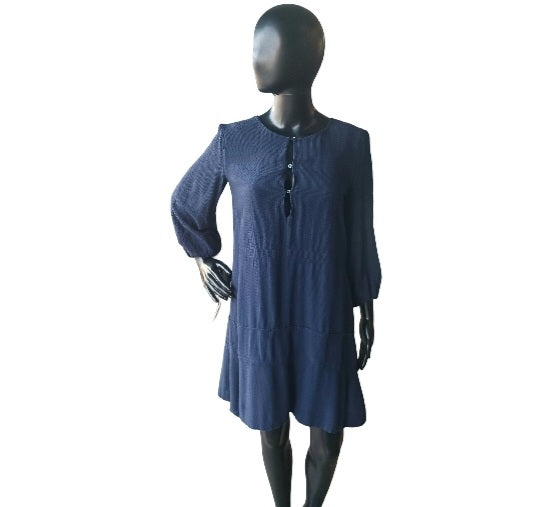 Authentic Chloé Blue Silk Dress, Midnight, Size 36