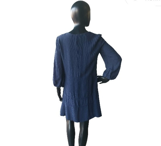 Authentic Chloé Blue Silk Dress, Midnight, Size 36