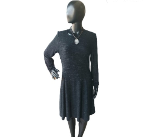 Dalia Charcoal Gray Dress, Size Medium