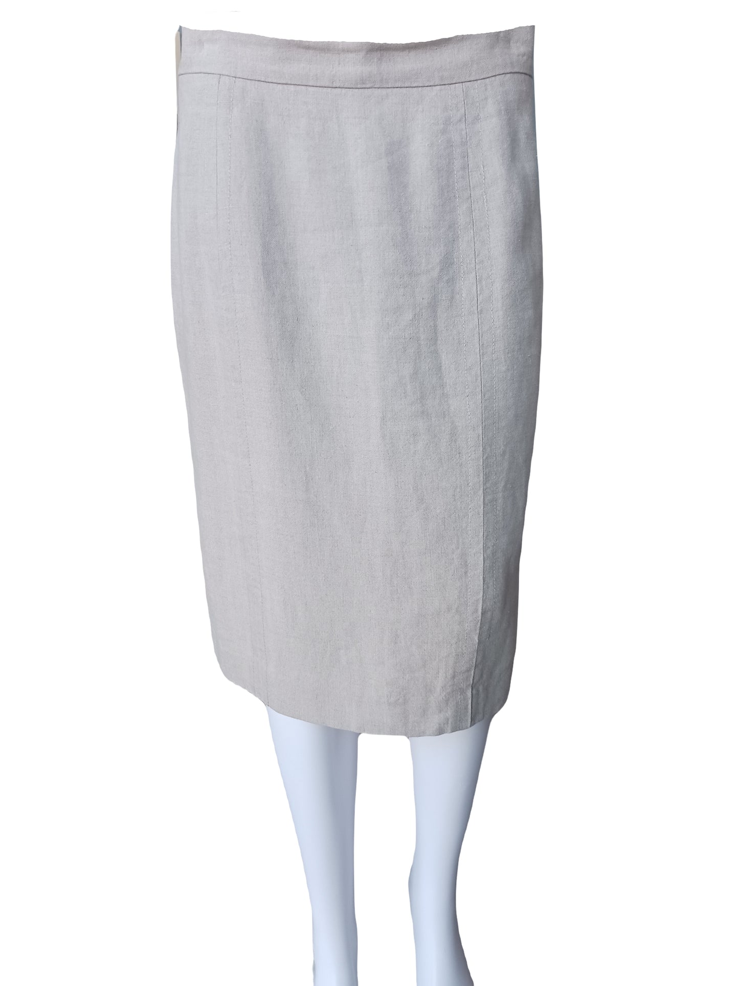 Adec 2 Beige Linen Skirt, Size 6