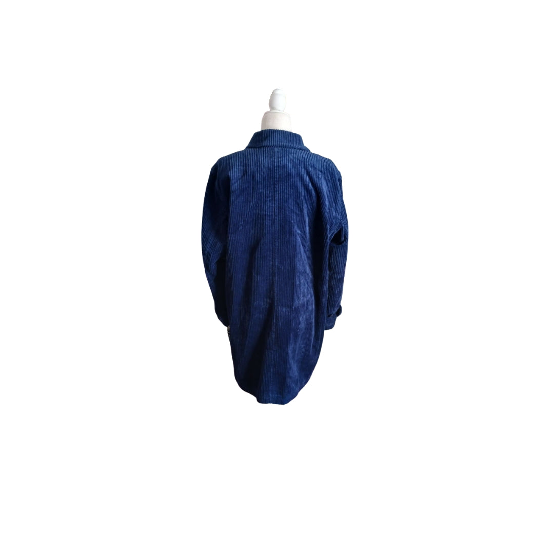 DKNY Jeans Blue Corduroy Coat, Size Medium