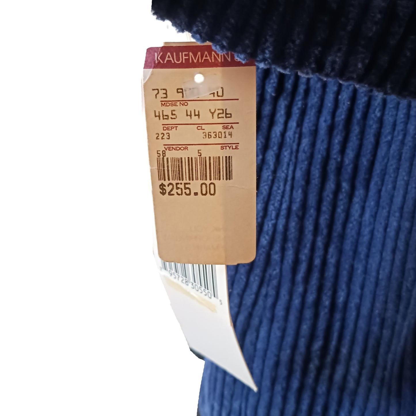 DKNY Jeans Blue Corduroy Coat, Size Medium