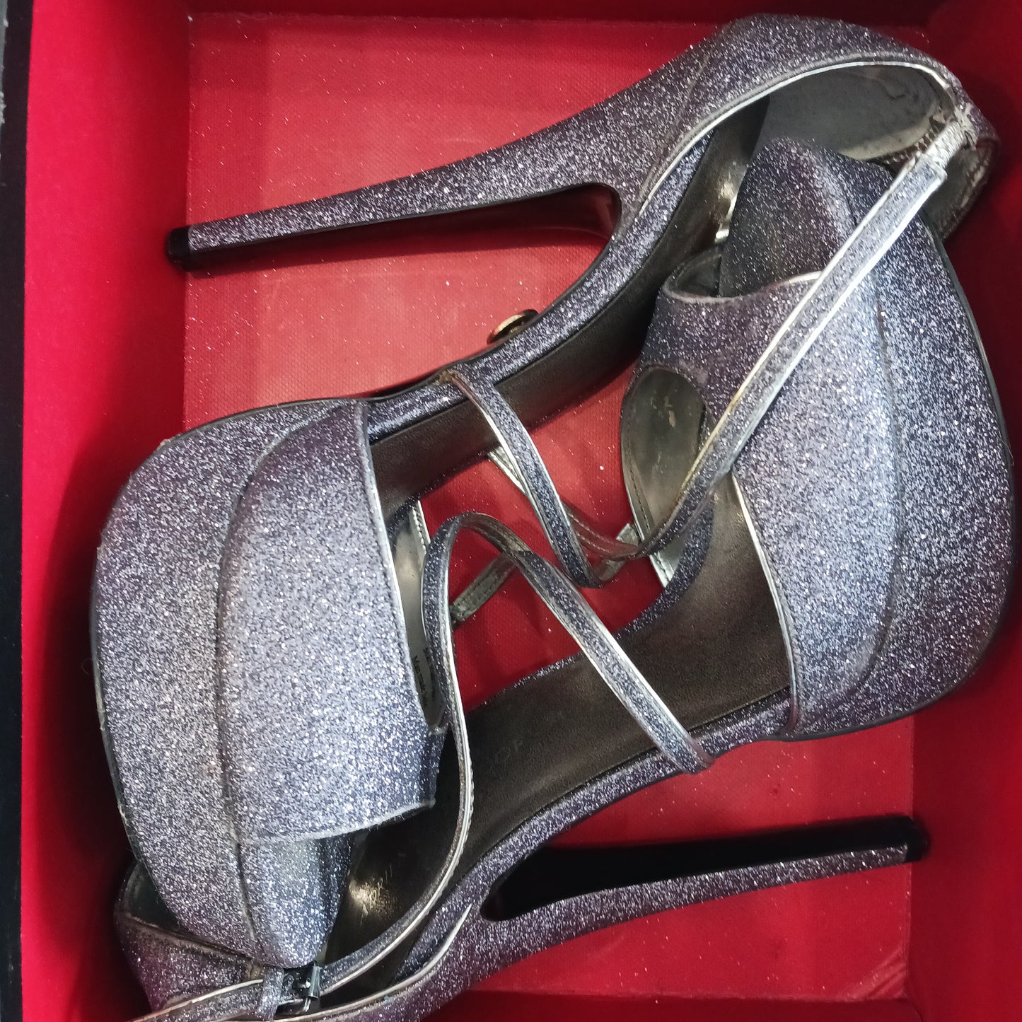 Adrienne Maloof Glitter Heels, Size 9.5